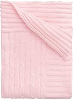 Buy Mamas Gift Breathable Knit Braided Blanket, Large, Pink in Egypt