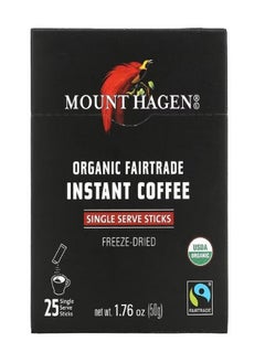 اشتري Organic Fairtrade Instant Coffee 25 Single Serve Sticks 1.76 oz 50 g في الامارات