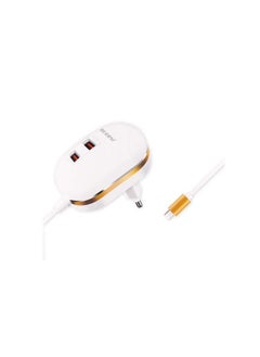 اشتري Powerful & Distinctive Wall Charger - Fast Charger Micro type - RECRSI K5 2USB PORT -WHITE في مصر