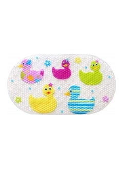 اشتري Goolsky 39cmx69cm Baby Bath Mat Anti-Slip PVC Cartoon Bathmats Tub Mat with Suction Cup Toddler Ducks Bathtub Mat في الامارات