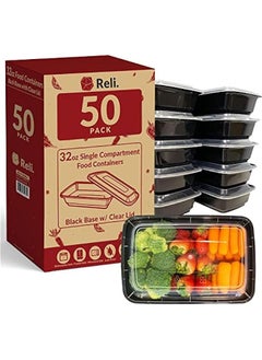 Buy 32 oz. Meal Prep Containers - Bento Box with Lids for Freezer, Microwave, Dishwasher - 1 Compartment (50 Pack) in Saudi Arabia