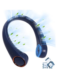 Buy Portable Neck Fan, Hands Free Bladeless Fan, Hanging Personal Fan,USB-C Rechargeable Neck Fan (Blue) in Saudi Arabia