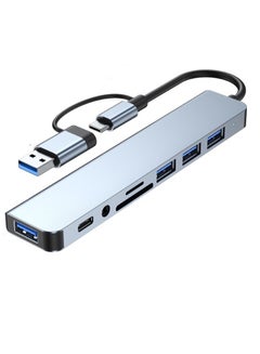 Buy USB C Hub, 8 in 1 Type C Hub Multiport Adapter, PD Power Delivery, USB-C, Ethernet, 2 USB, SD/TF Card Reader Compatible with Mac Book Pro XPS and More Type C Devices in Saudi Arabia
