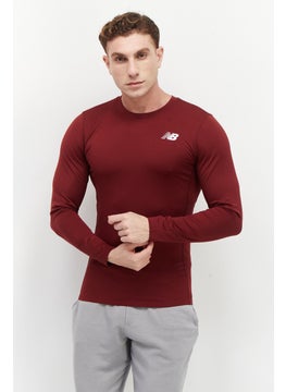 Buy Men Sportswear Fit Long Sleeves Training T-Shirt, Maroon in Saudi Arabia