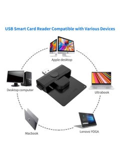 Buy USB Smart Card Reader, Portable CAC Smart Card Reader, Universal Access Card Adapter for (CAC/Electronic ID/IC Bank/Health Insurance Card Compatible with Windows XP/Vista/7/8/11, Mac OS in UAE