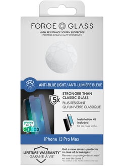 Buy Force Glass iPhone 13 Pro Max Flat Anti Blue Light Screen protectors Lifetime Warranty in UAE