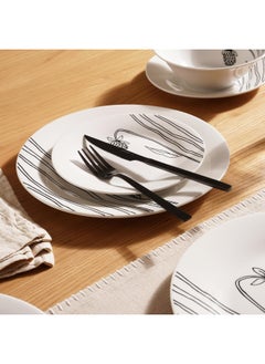 اشتري Flores 12-Piece Porcelain Dinner Set - White في الامارات