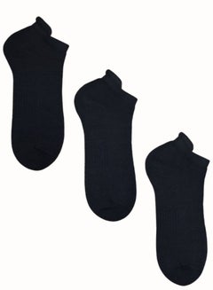 Buy 3 Pack Men Sports Socks Half Terry Black Color in UAE