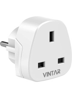 Buy UK to European Plug Adapter Round 3 Pin to 2 Pin Type G to Type C,E,F for Spain, France,Netherlands, Greece, Germany and Asia[1-pack] in Saudi Arabia