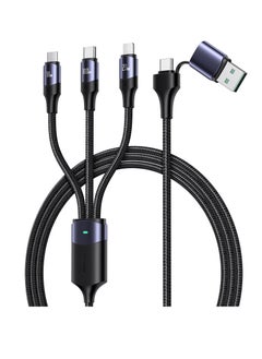 اشتري 100W USB C to Multi Charging Cable, QC 5A 2-in-1 USB A to C PD Port and 3-in-1 Braided Fast Charging Cord, with Type C/Micro Connectors, Universal Sync Charger Adapter for Laptop/Tablet/Phone في السعودية