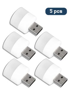 Buy Pack of 5 Portable Mini USB Night LED Assorted Warm/White Light For Reading Room in UAE