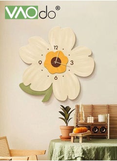 اشتري Flower Petal Design Wall Clock Silent Non Ticking Clock Creative Clock Quartz Clock Battery Powered Decorative Home Living Room School Office 40*40CM في الامارات