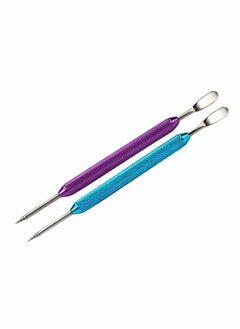 اشتري Fancy Coffee Garland Pin, Stainless Steel Art Pen Pin Barista Tool Anti Slip Handle Double Ended Needle Bar for Cappuccino Latte Espresso (2 Pieces, Purple, Light Blue) في الامارات