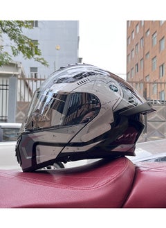 اشتري New Double Mirror Helmet Semi Full Cover Four Seasons Motorcycle Helmet في السعودية