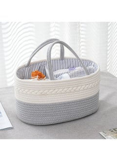 Buy Portable Baby Diaper Basket For Mother, Large Cotton Rope Diaper Caddy Organizer in UAE