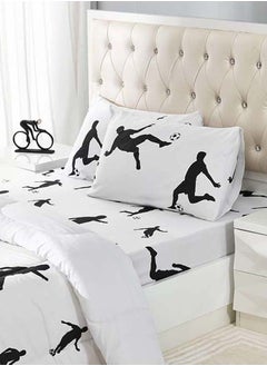 اشتري Silhouette Queen-Sized Fitted Sheet Set, White 150x200 cm في الامارات