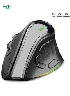 Buy JOMAA JOMAA Ergonomic Vertical Wireless Mouse 4000 DPI 2.4G Dual Modes Rechargeable Wireless Mouse 9 Buttons RGB Backlit Wireless Silent Mouse For PC/Desktop/Laptop(Black) in Saudi Arabia