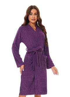 Buy Purple Colour Lightweight And Cloud Soft Terry  Bathrobe XXXL Sizes in UAE