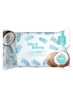 Buy Kim & Kimmy - Organic Coconut Water Wipes Qty 70 in UAE