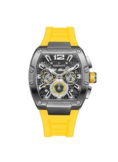 اشتري TORNADO XENITH Men's Multi Function Part Skeletonized, Multi Layered Black & Electric Yellow Dial  Watch - T23105-XSYB في الامارات