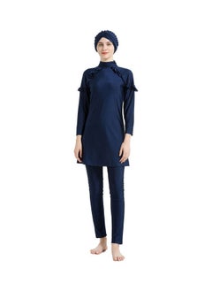 اشتري Arab Islamic Full Length Solid Color Swimwear Set Dark Blue في السعودية