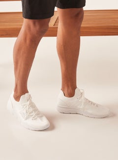 Buy Men's Textured Lace-Up Sneakers White in Saudi Arabia