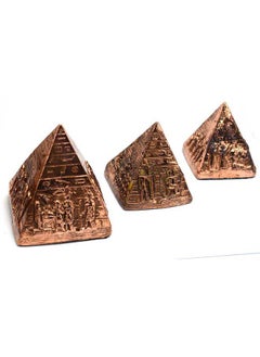 اشتري immatgar pharaonic Decorative Egyptian 3 Pyramids Statues ancient Egyptian souvenirs gifts handmade Home decor collectibles Sculptures  (Copper - 7.5 CM Tall) في مصر