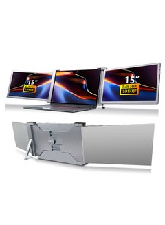 Buy 15 inch Portable Triple-screen Monitor Laptop Expansion Screen 1920*1080 Resolution Easy Installation for 15-17 inch Laptop in Saudi Arabia