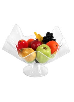 اشتري LIFE SMILE Fruit Bowl For Serving - BPA FREE Durable Acrylic Countertop Decorative Dish With Stand For Serving Fruits, Perfect for Home & Office (38CM) في الامارات