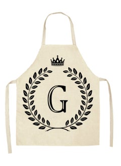 Buy G Letter Printed Kitchen Apron Beige/Black 68 x 55centimeter in Saudi Arabia