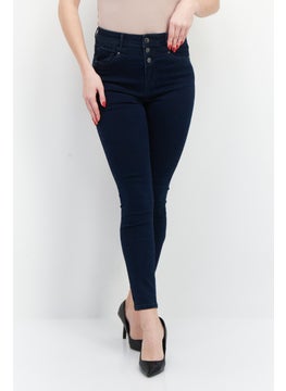 اشتري Women Slim Fit Stretchable Plain Denim Jeans, Blue في الامارات