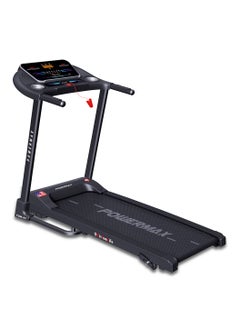 Buy PowerMax Fitness TDM-97 (4HP Peak) Flat Motorised Treadmill for Home [Speed:10kmph, Max User Weight:100kg, Foldable,12 Workout Programs, MP3] Free (DIY) Installation Assistance in Saudi Arabia