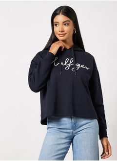 اشتري Relaxed Fit Script Logo Hoodie في الامارات