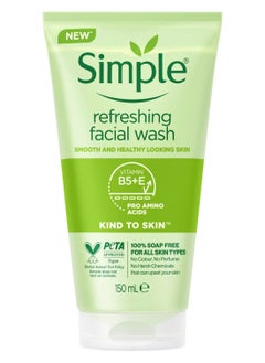 Buy Simple Refreshing Facial Wash, Soap Free, For All Skin Types 150ml in UAE