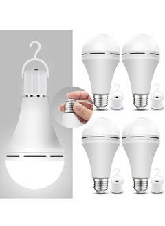 Buy Emergency Rechargeable Light Bulbs LED 15W 80W Equivalent Stay Light Up When Power Failure 1200mAh Battery Self Charging Emergency Light Bulb for Power Outage Home Camping Tent (4PK Daylight) in Saudi Arabia