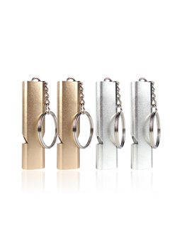 اشتري KASTWAVE Emergency Whistle, Metal Survival Whistle, Double Tubes Safety Whistles for Boating Outdoor Camping Hiking Hunting Sports Dog Training (4 PCS silver and gold) في الامارات