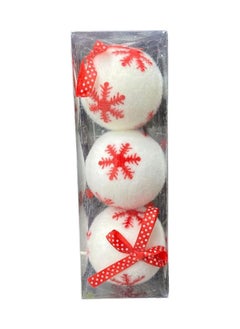 Buy 3-Piece Christmas Balls Set 8 Cm White in Egypt