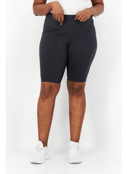 Buy Women Sportswear Fit Plain Cycling Shorts, Grey in UAE