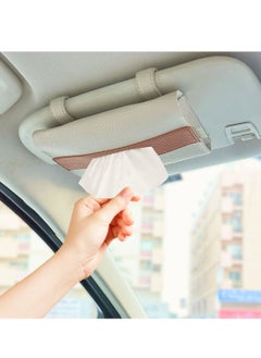 Buy Leather Car Visor Tissue Holder (Cream) in UAE