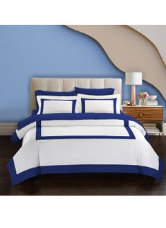 Buy BedDecor Luxury 400TC Solid 100% Egyptian Cotton Base All Season Decorative Bedding 3PCS Multibox Duvet Cover Set RoyalBlue in UAE