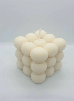 Buy Scented Bubble Cube Candle White in Saudi Arabia