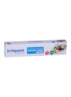 Buy 20 Pieces Hotpack Zipper Lock Bag 27x30cm in Saudi Arabia