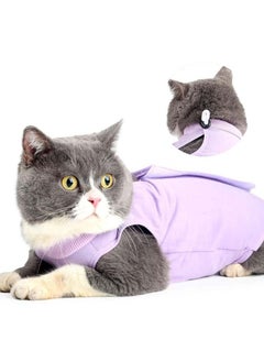 اشتري Cat Professional Recovery Suit Surgical Shirt for Abdominal Wounds Bandages Cone E-Collar Alternative Cats After Surgery Medical Suit Soft Pets Clothing Indoor في السعودية