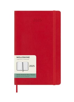 اشتري Classic 12-Month 2025 Weekly Planner Diary Large 13x21Cm Size Soft Cover Red في الامارات