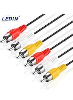 Buy RCA Audio Video A/V Composite Red White Yellow Stereo Cable Cord Wire for TV to DVD VCR AV Stereo Receiver Game Console System in UAE