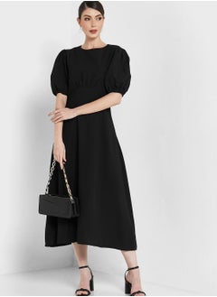 Buy Puffed Sleeve Maxi Dress in UAE