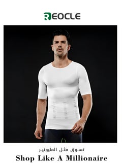 Buy Men's Body Shaping Vest for Abdominal Control Corset Gynecomastia Shaper Compression Tank Top Chest Body Posture Corrector Underwear Shapewear in Saudi Arabia