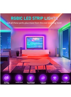 Buy 2 Pieces 5M Smart Bluetooth LED Strip Light RGB 10M Remote Control Colorful Lighting for Home Decoration in UAE