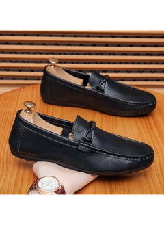 Buy Men's Summer Soft Bottom White Lazy Slip-on Loafers Men's Casual Korean Style Driving Shoes Small Leather Shoes in Saudi Arabia