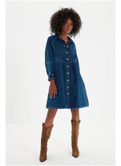 Buy Blue Stitch Detail Oversize Denim Dress TWOAW22EL0072 in Egypt